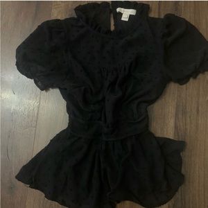 Black short sleeve blouse
